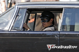 Illustration for article titled Kato Grimaces Promisingly In First Green Hornet Pics